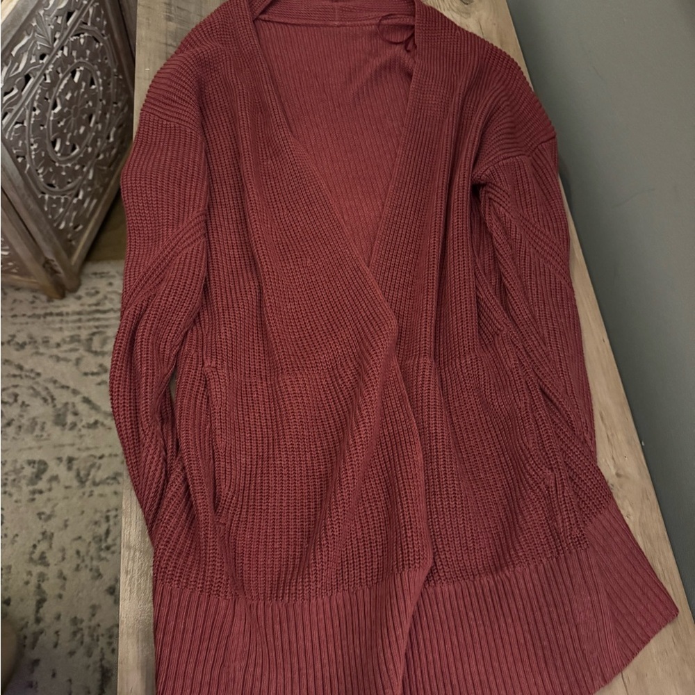 Lululemon Athletica Maroon Knit Cardigan - Picture 2 of 8